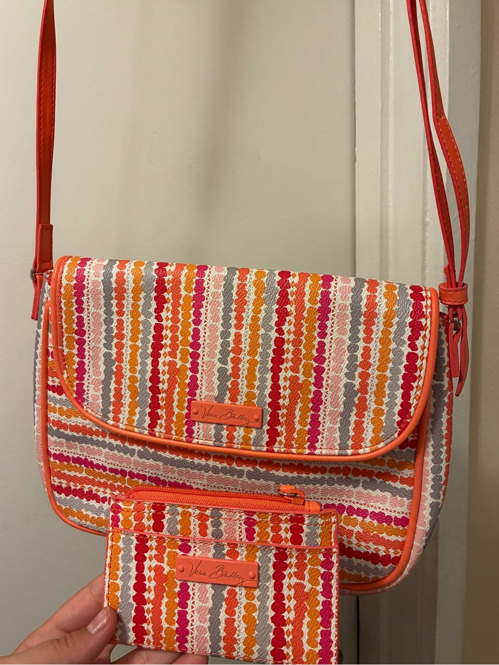 Vera Bradley Summer Cross Body Purse and Matching Wallet
